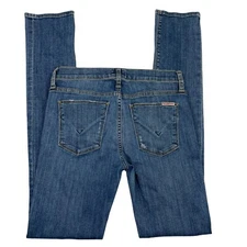 Hudson Womens Blue Skinny Straight Leg Distressed Casual Denim Jeans 25 X 31