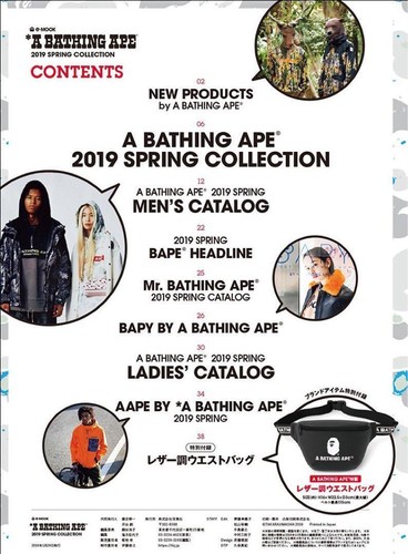 BAPE A Bathing Ape Sling Bag Belt Bag Crossbody PVC Black 2019 Spring Mag Gift - Picture 7 of 10