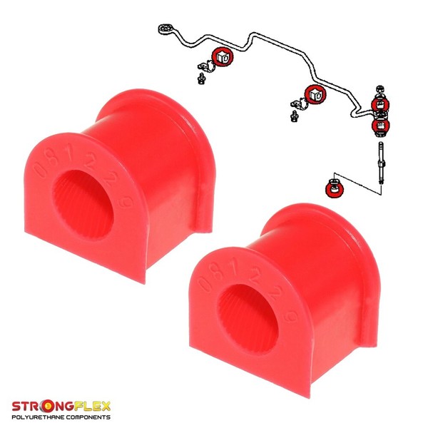 Busches Stabilisatoren Vorne FüR Honda Civic 88-91 Ø19Mm Strongflex Rot Neu-image