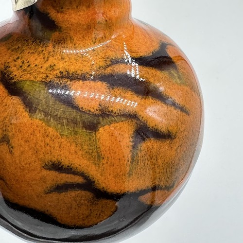 California Pottery Orange Brown Drip Glaze Small Vase With Original Label - Picture 11 of 15
