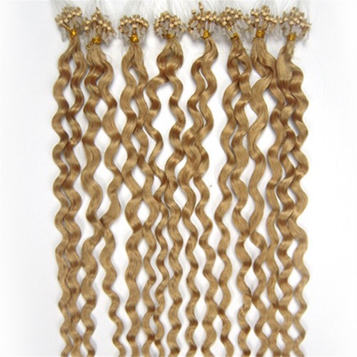 Extensiones de cabello con punta de bucle de micro anillo cabello humano real micro cuentas eslabón cabello rizado - Imagen 27 de 31