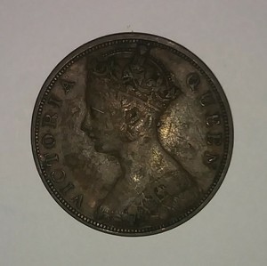 1876-British-Hong-Kong-Cent-Cat-No-KM-4-1-Victorian-UK-Copper-VF-w-Obv-Cuts-Corr