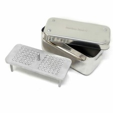 Dental Endo Files Burs Holder Stand Autoclave Disinfection Box Case Stainless CE