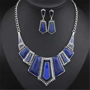 CHIC-Women-Crystal-Statement-Pendant-Bib-Necklace-Earrings-Fashion-Jewelry-Set