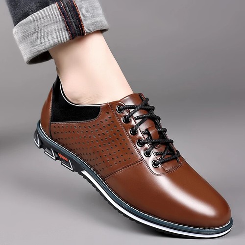 Brand New Dress Shoes for Men Casual Fashion PU Leather Shoes Vent Summer - Picture 12 of 25