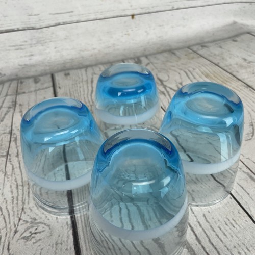 Margie's Garden Hand Blown Glasses Set (4) Juice Whiskey Tumblers New Cali USA - Picture 4 of 8