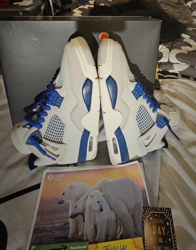 Nike Air Jordan 4 IV Retro 2024 Military Blue FV5029-141 Men's Size 9.5 (9.9/10) - Afbeelding 17 van 23