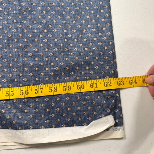 vintage dupont upholstery fabric blue floral cotton 63x54 1.75 yards - Picture 5 of 8