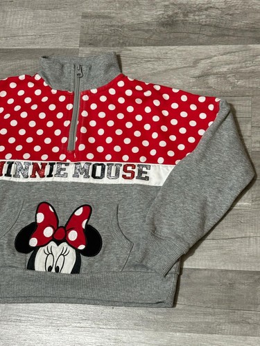 Disneyland Minnie Mouse Youth Girls Pullover Half Zip Youth Size Medium - Picture 4 of 7