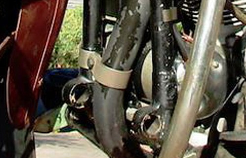 FRONT EXHAUST PIPE CLAMP SET for Harley 1948 - 1957 Panhead 165512-37A 65512-37B - Bild 2 von 2