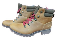 NEW Timberland Womens 9.5M Ellendale MID HIKER LACE UP BOOTS Leather Wheat Brown