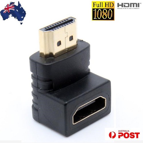 HDMI Male to HDMI Female 90/270 Degree Right Angle Adapter Plated Converter - Picture 2 of 3