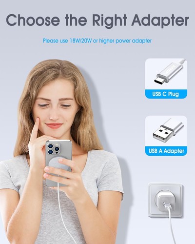 Paquete de 2 cargadores Mag-Safe para Apple, cargador inalámbrico magnético para iPhone 16 15 14 - Imagen 5 de 11