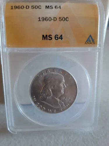 1960 D Franklin Half Dollar MS64 (ANACS)
