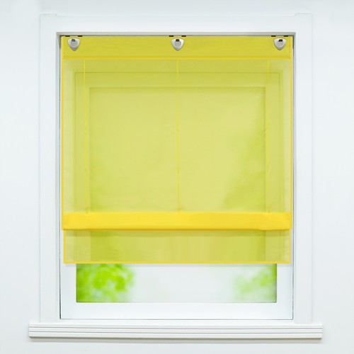 Transparent Raffrollo mit Ösen Raffgardinen Küchengardinen Voile Vorhang Modern - Bild 6 von 95