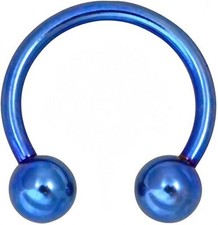 Horseshoe Heavy 12 Gauge 7/16" 4mm Balls Titanium Blue IP