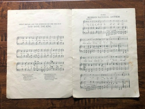 National Songs of The Allies - WWI - Arrangements by T. Martin 1914 - RARE - Picture 3 of 5
