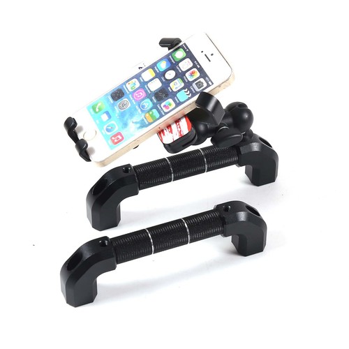 Alloy Phone Bracket With A-Pillar Grab Handle For Land Rover Defender 2004-2018 - Picture 12 of 20
