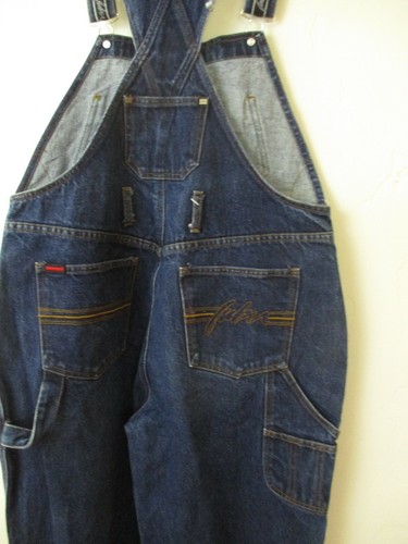 Fubu Overalls Vintage 90s vintage denim L women's 34 in waist - Picture 8 of 12