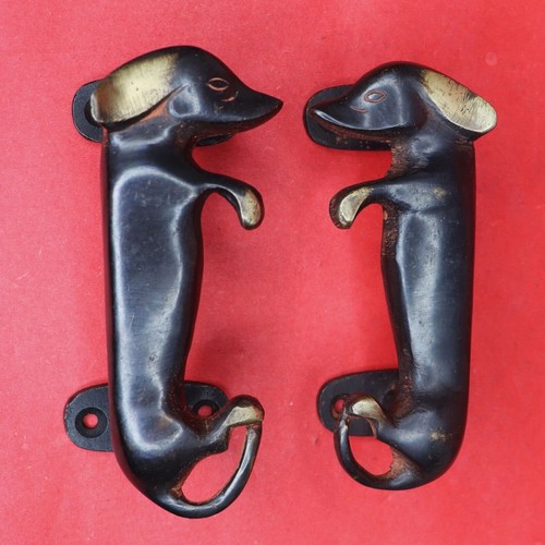Victorian Style Dog Shape Handmade Brass Window Drawer Door Pull Handle Knobs - Picture 5 of 14