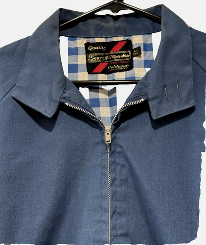 1970s 1980s Sears Sportswear Perma-Prest The Mens Store Jacket Navy Blue 42 Tall - Picture 4 of 8