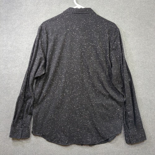 Marc Ecko Shirt Mens XL Cut and Sew Button Up Long Sleeve Jersey Material Black - Picture 2 of 12