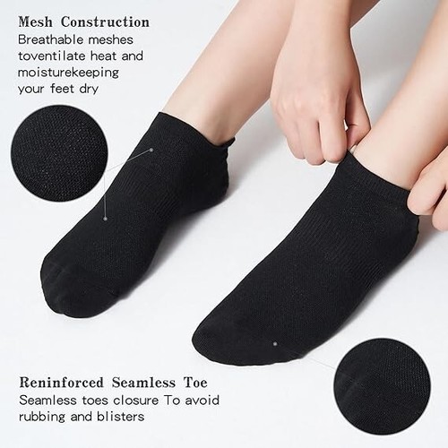 Mens Bamboo Ankle Socks with Heel Tab Low Cut Thin Athletic Performance 6 pairs - Picture 25 of 26