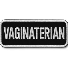 VAGINATERIAN Embroidered Jacket Vest Funny Saying Patch Biker Emblem