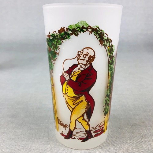 Hazel Atlas Charles Dickens Figur Milchglas 50er Jahre Becher 8er Set schön - Bild 5 von 14