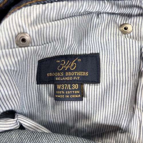 Brooks Brothers 346 Jeans Mens 37x30 Blue Dark Wash Cotton Relaxed Fit Denim - Picture 3 of 9