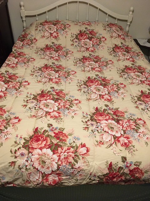 Croscill Rose Arbor Floral Twin Comforter Pink Burgandy And Green
