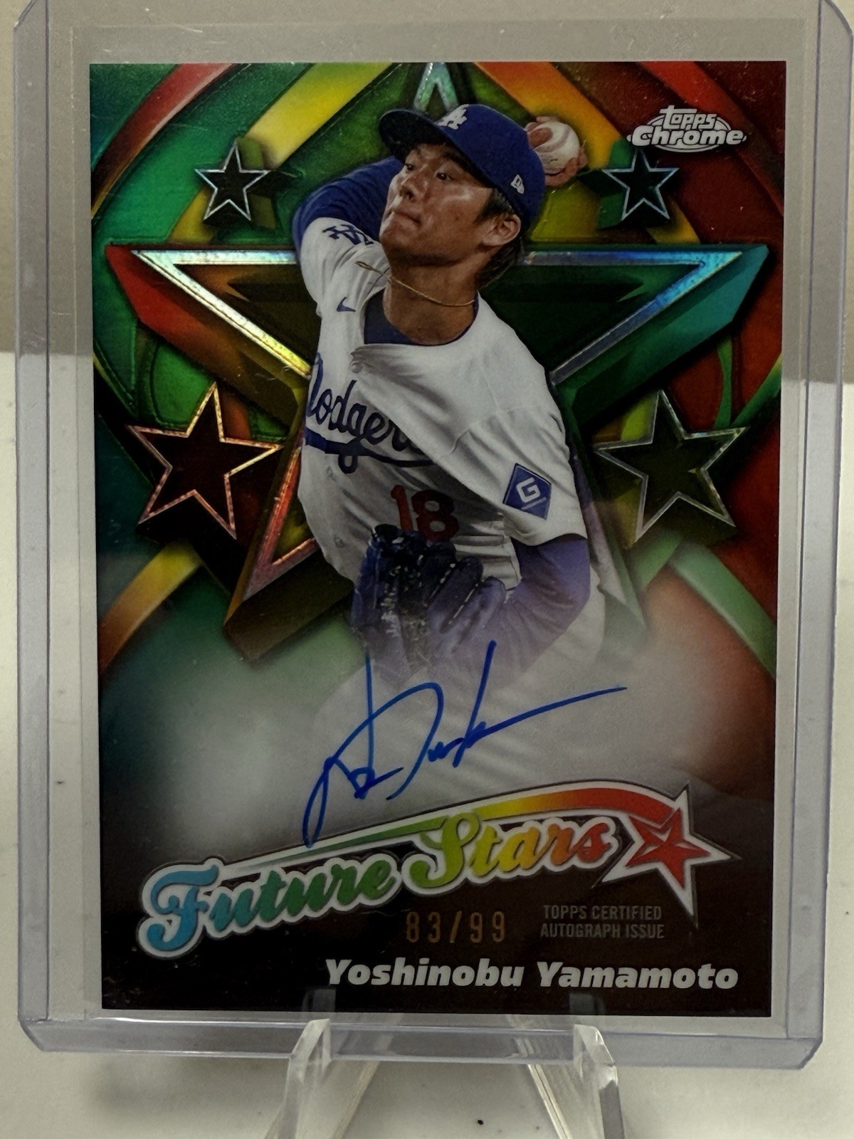 YOSHINOBU YAMAMOTO /99 ON CARD AUTO 2025 TOPPS CHROME Future Stars