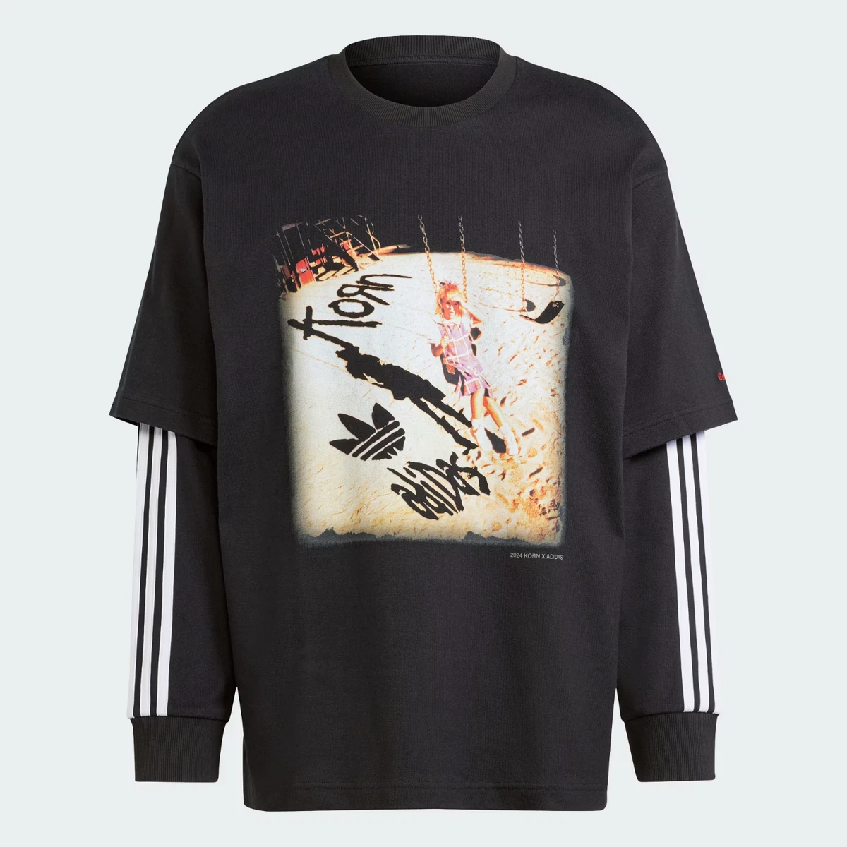 Adidas x KoRn Size 2XL Never Worn Long Sleeve Shirt Black - JG1338