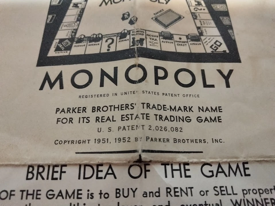 Vintage Monopoly 1951 / 52 Parker Brothers + Scrabble 1953 Board Game Bundle - Image 2 of 4