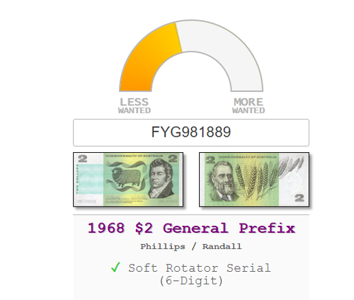 1968 Commonwealth of Australia $2 Note- #FYG981889 - FREE POSTAGE