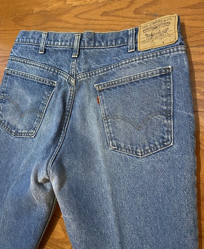 Vintage Levi's Saddleman Boot Cut 20517 0217 Jeans 517 Orange Tab 36x32 (34x31) - Foto 3 di 9