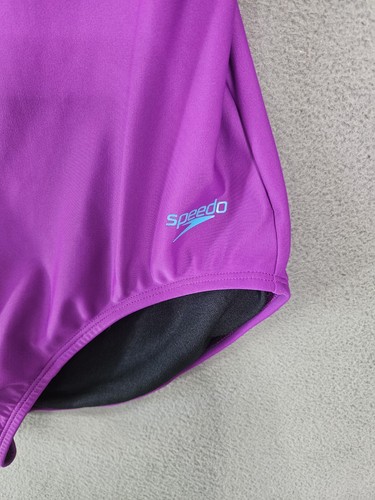 Speedo Zumba Womens 12 One-Piece Swimsuit Purple Strappy Back Cross  - Picture 4 of 10