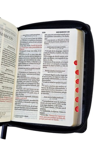 Biblia De Bolsillo Con Cierre RVR.1960 Imitación Piel Negro Con Índice - Picture 5 of 8