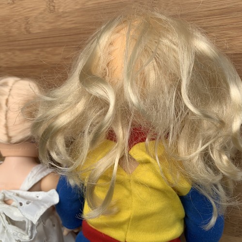 Paar alte Reiterpuppen mit Schlafaugen - blonde Haare blaue Augen & Outfits - Bild 11 von 16