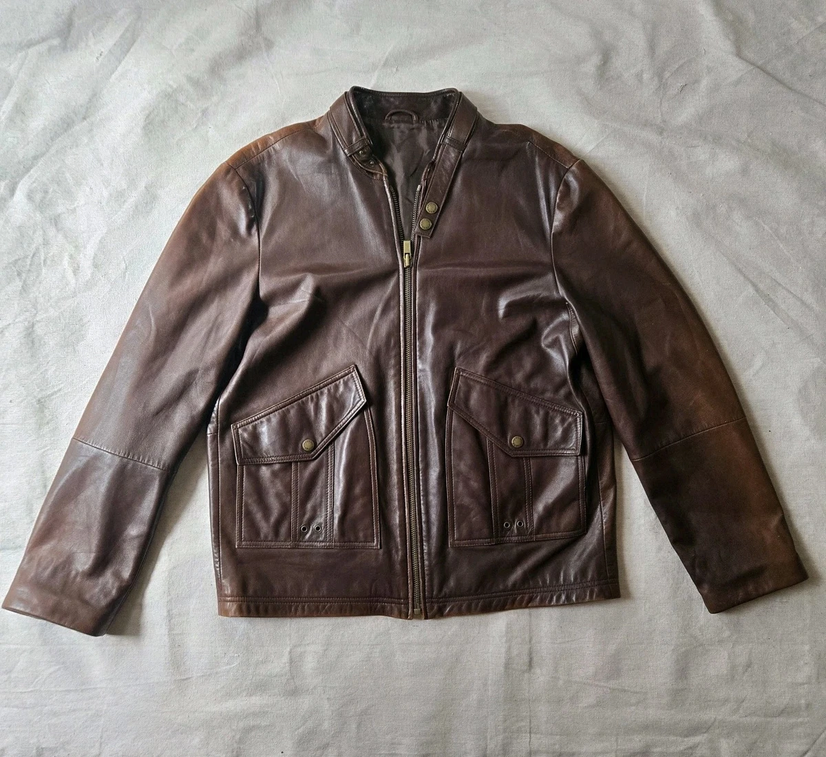 HUGO BOSS Leather Outer Shell Brown Coats, Jackets & Vests for Men
