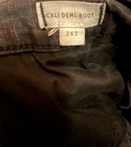 Pantalones de mezclilla para mujer Madewell talla 26-T negros Cali-Demi Boot 5 bolsillos dobladillo crudo - Imagen 8 de 8