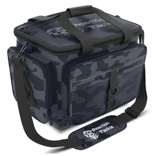 Reaction Tackle Fishing Tackle Bag - Water Resistant Camo Tackle Bag with Pad...