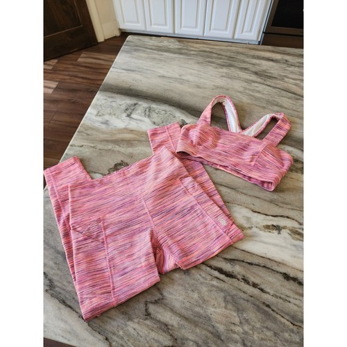 FP Movement Workout Set Bra & Leggings High Waist Athletic Pink Purple M