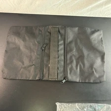 Black Fabric Weight Bag With Carrying Handle And Zippered Compartments