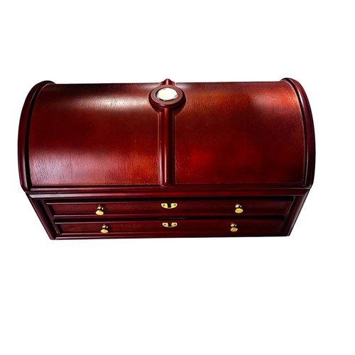 "Cofre del tesoro de madera The State Quarters The Danbury vitrina de madera como nueva 16x8""" - Imagen 9 de 17