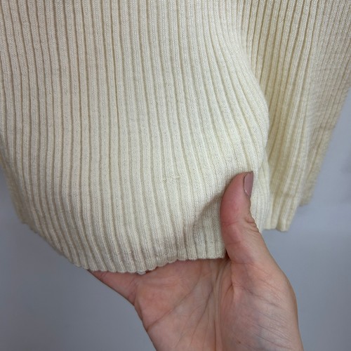$265 JARBO Neutral Cream Ribbed Knit Merino Wool Sweater Top 0 US 2/4 Minimalist - Picture 7 of 7