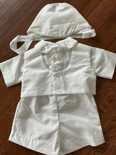 Vintage Christening Set Baby Boy Baptism Outfit 0-6 Months Phyllis Baby Wear