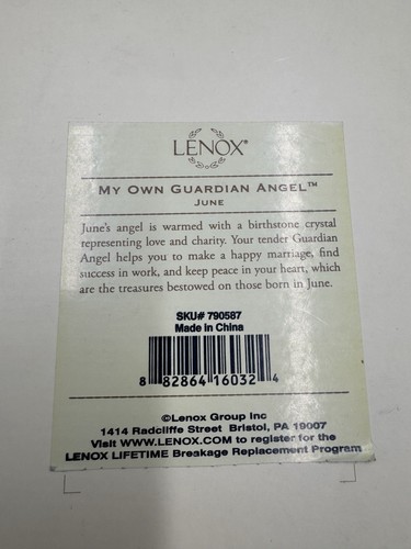 Lenox Porcelain Figurine My Own Guardian Angel June 5” Tall - Picture 12 of 12
