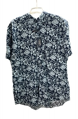#ad NWT Chaps Coastland Oxford Shirt Mens L Tall Navy Aqua Go Untucked Button Down $17.14