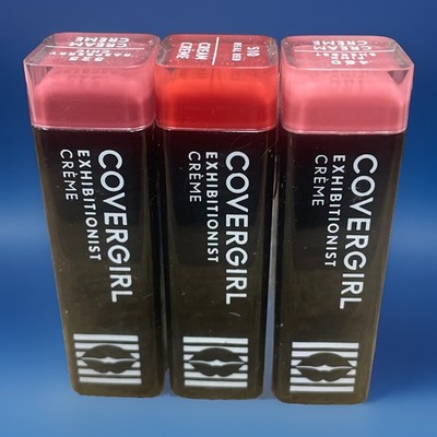 COVERGIRL Exhibitionist Lipstick 480 Pink Sherbet 510 Real Red 525 Raspberry Lot